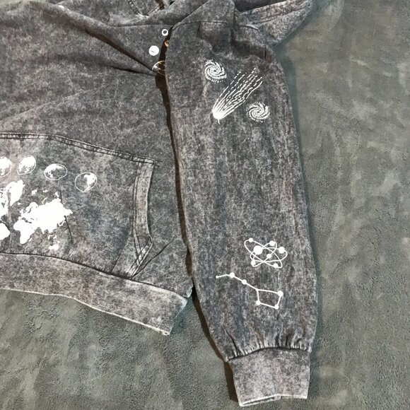 swtr027 - Gray Hyper Space NASA planetary hoodie Large - Picture 6 of 9